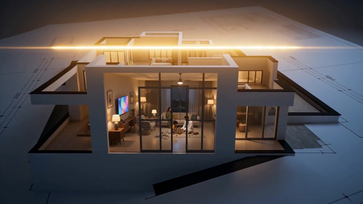 In Your Home — THE MODEL — NIGHT, INTERIOR LIT